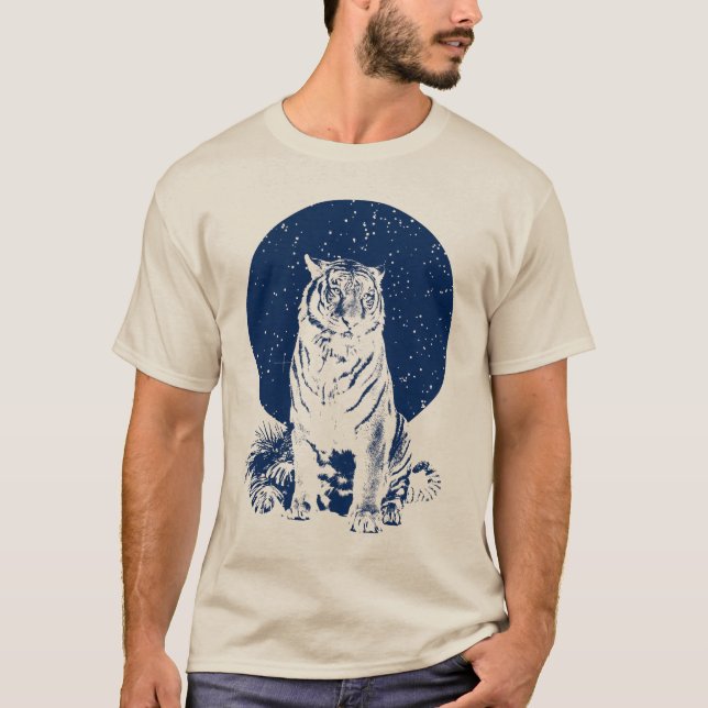 Tiger und Nacht T-Shirt (Vorderseite)