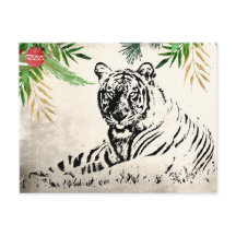 Tiger und Palm Fronds Weihnachten Weihnachten Viel
