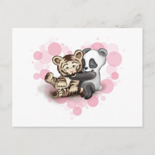 Tiger und Panda Postkarte