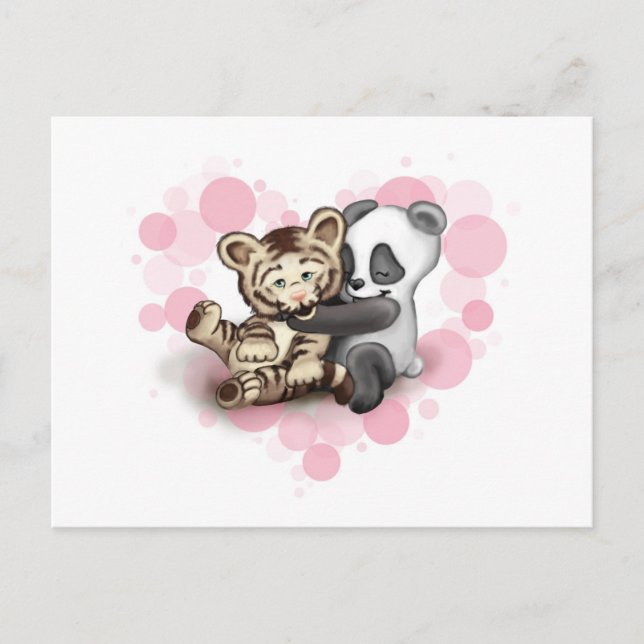 Tiger und Panda Postkarte (Vorderseite)
