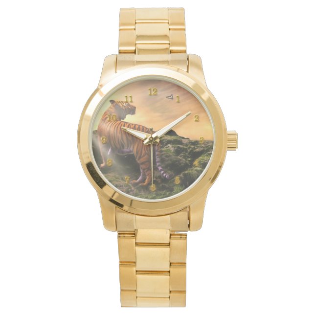 TIGER UND SCHALTFLY SUNSET ARMBANDUHR (Vorderseite)