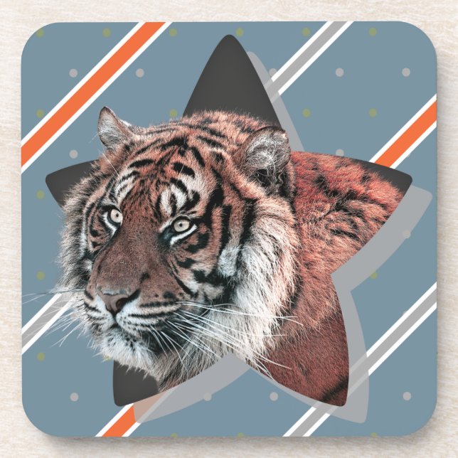 Tiger-Untersetzer für ihn modern Getränkeuntersetzer (Vorderseite)