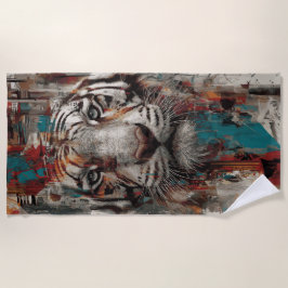 Tiger-Urban-Street-Art-Porträt Strandtuch