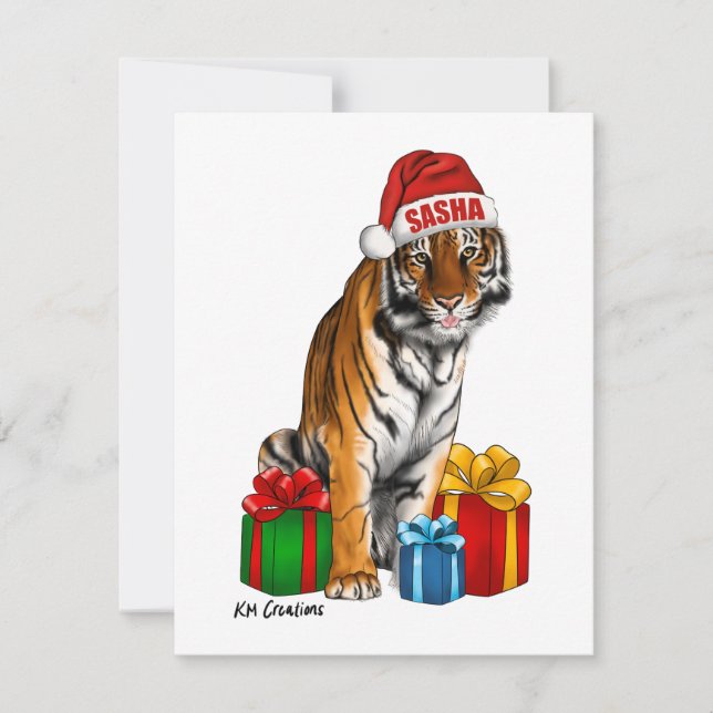 Tiger - Urlaubskarte Feiertagskarte (Vorderseite)