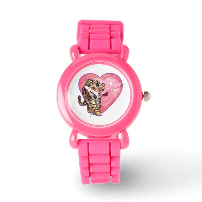Tiger-Valentinstag Armbanduhr (Vorderseite)