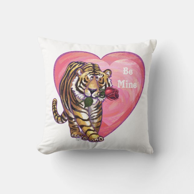 Tiger-Valentinstag Kissen (Vorderseite)
