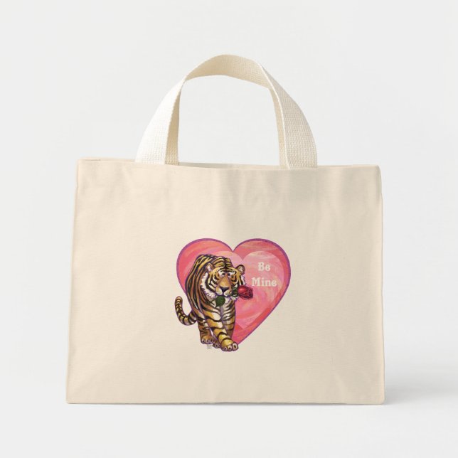 Tiger-Valentinstag Mini Stoffbeutel (Vorne)