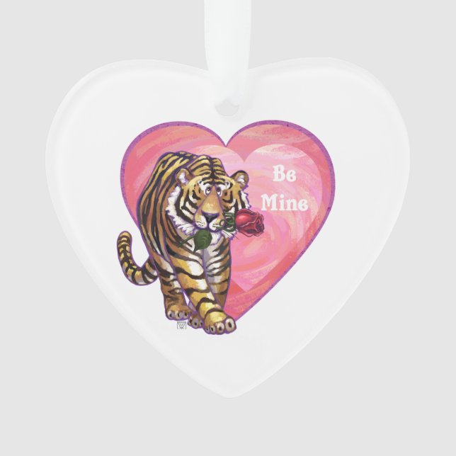 Tiger-Valentinstag Ornament (Vorderseite)