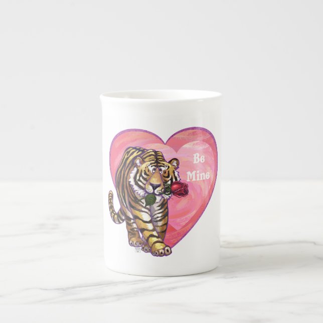 Tiger-Valentinstag Prozellantasse (Vorderseite)