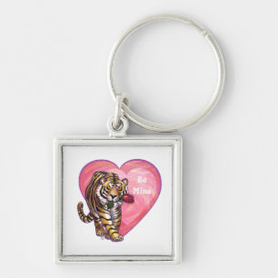 Tiger-Valentinstag Schlüsselanhänger