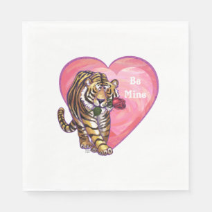 Tiger-Valentinstag Serviette