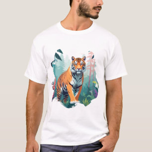 Tiger Vector Art Tierwelt T-Shirt