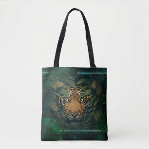 Tiger versteckt sich im Laub Tasche