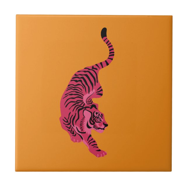 Tiger - Vibrant Pink Fliese (Vorderseite)
