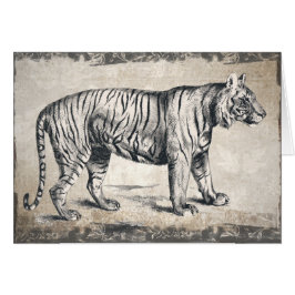 Tiger Vintag Wildlife Grunge Decorative