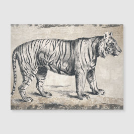 Tiger Vintag Wildlife Grunge Decorative Magnetkarte