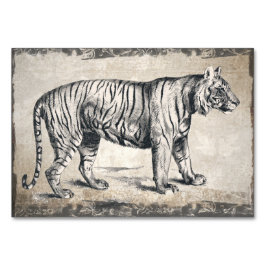Tiger Vintag Wildlife Grunge Decorative Tischnummer