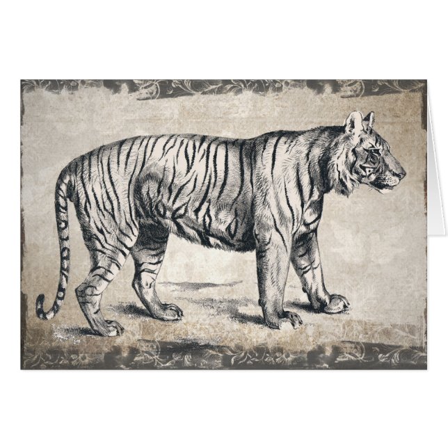 Tiger Vintage Wildlife Grunge décoratif (Devant horizontal)