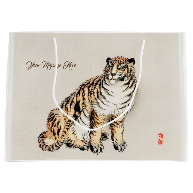 Tiger von Kōno Bairei Japanische Illustration Große Geschenktüte (Vorderseite)