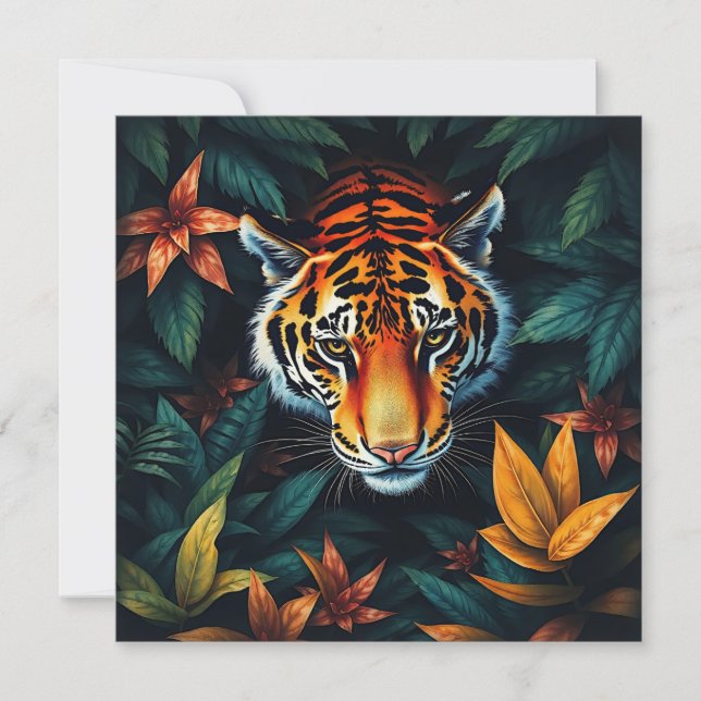 "Tiger von mir" - farbiges Tiger-Portrait (Vorderseite)