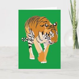 Tiger Walking Digital Painting Grußkarten Karte