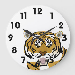 Tiger Wall Clock Große Wanduhr