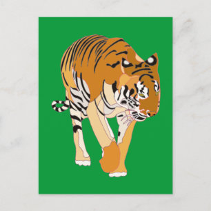 Tiger-Wandbild-Digitalmalerei-Postkarten Postkarte
