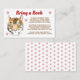 Tiger-Wasserfarbe Bring a Book Baby Shower Begleitkarte