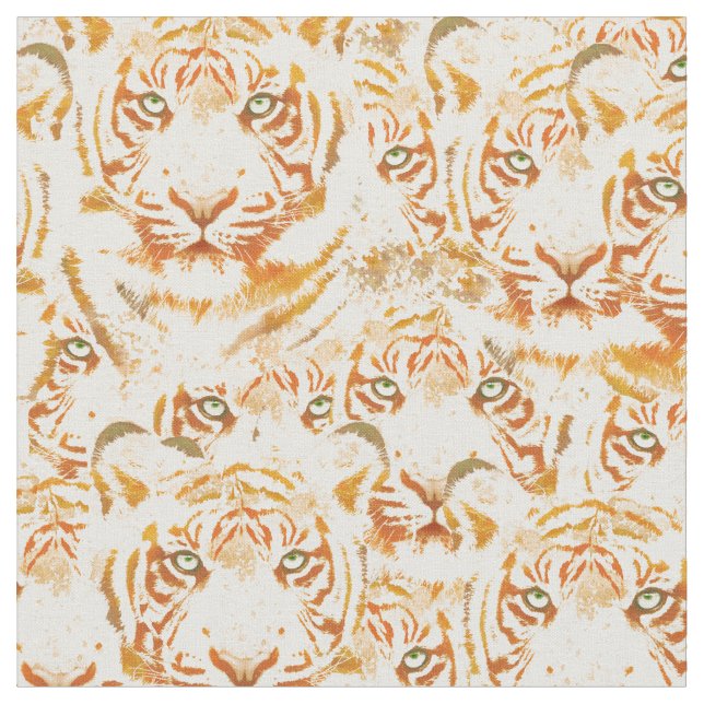 Tiger Wasserfarben-Muster Stoff (Nahaufnahme)
