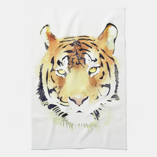 Tiger Watercolor Animal Geschirrtuch (Vertikal)