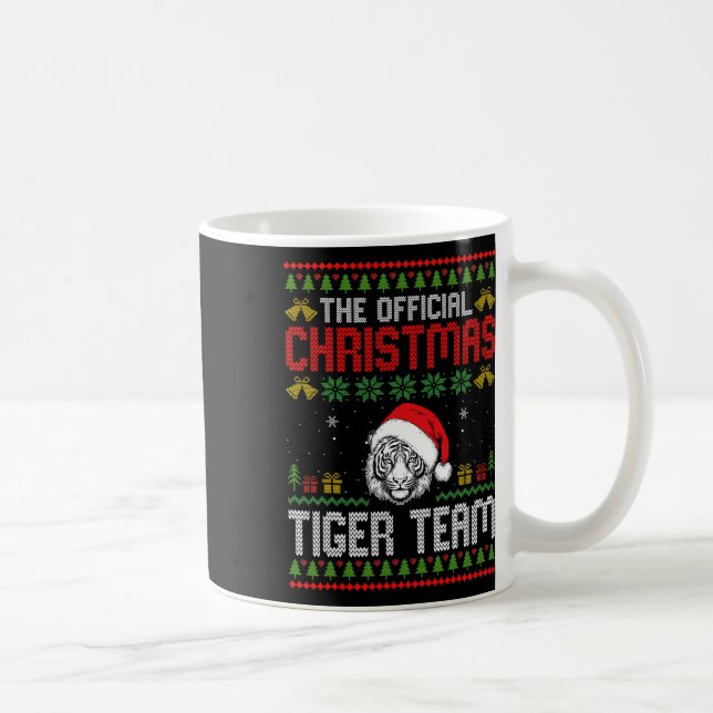 Tiger Wearing Santa Hat Xmas Lights Merry Christma Kaffeetasse (Rechts)
