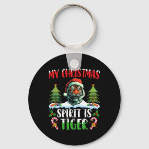 Tiger Weihnachten Santa Hut Xmas Mein Weihnachtsge Schlüsselanhänger