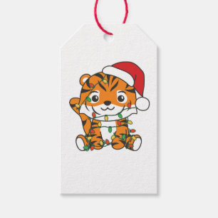 Tiger Weihnachts Wintertiere Urlaub Tiger Geschenkanhänger