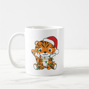 Tiger Weihnachts Wintertiere Urlaub Tiger Kaffeetasse