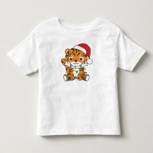 Tiger Weihnachts Wintertiere Urlaub Tiger Kleinkind T-shirt