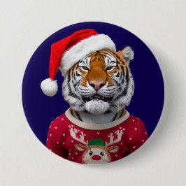 Tiger-Weihnachtsknopf Button
