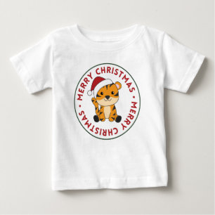 Tiger Weihnachtsschnee Wintertiere Tiger Baby T-shirt