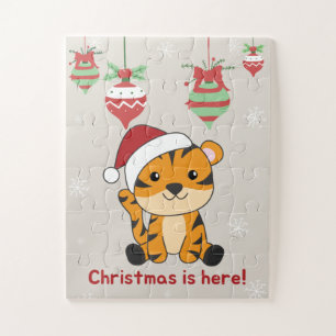 Tiger Weihnachtsschnee Wintertiere Tiger Jigsaw P