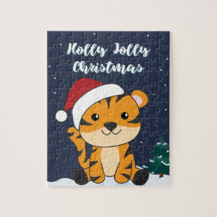 Tiger Weihnachtsschnee Wintertiere Tiger Jigsaw P