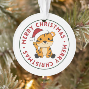 Tiger Weihnachtsschnee Wintertiere Tiger Ornament
