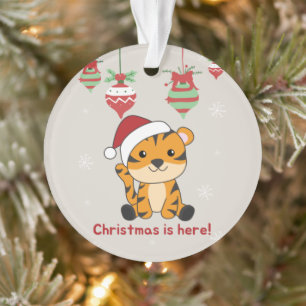 Tiger Weihnachtsschnee Wintertiere Tiger Ornament