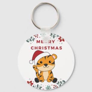 Tiger Weihnachtsschnee Wintertiere Tiger Schlüssel Schlüsselanhänger