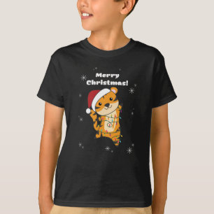 Tiger Weihnachtsschnee Wintertiere Tiger T-Shirt