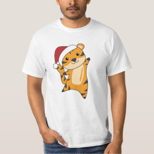 Tiger Weihnachtsschnee Wintertiere Tiger T-Shirt