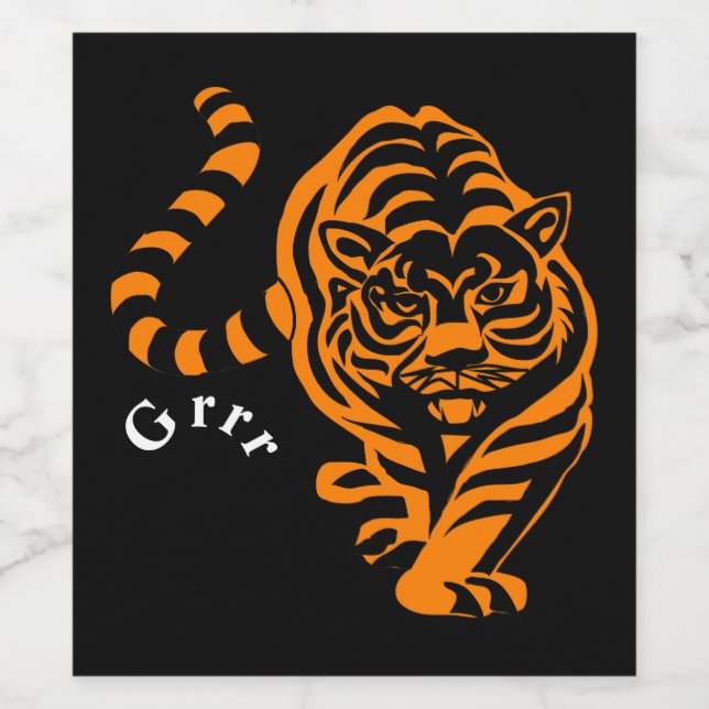 Tiger Weinetikett (Einzelnes Label)