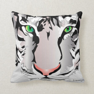 TIGER-WEISS/GRAU WURF KISSEN- KISSEN