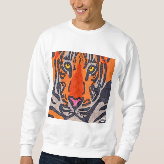 Tiger (weiß) - MännerSweatshirt Sweatshirt (Vorderseite)