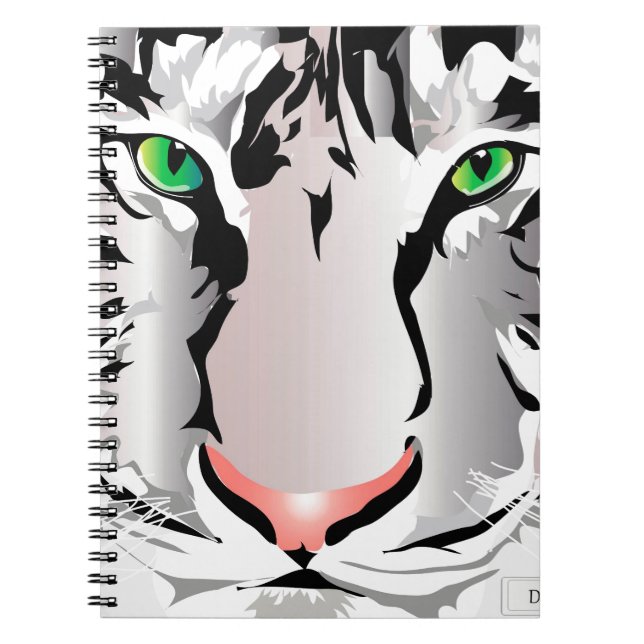 TIGER-WHITE/GRAY NOTEBOOK NOTIZBLOCK (Vorderseite)