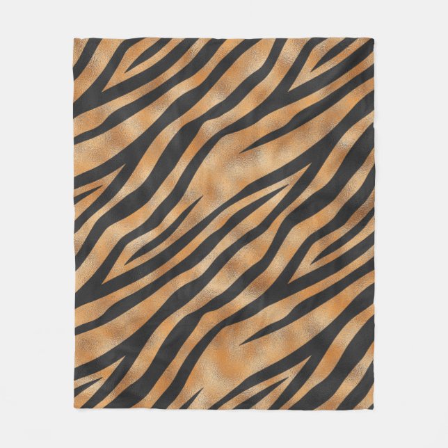 Tiger Wild Animal Muster Fleecedecke (Vorderseite)