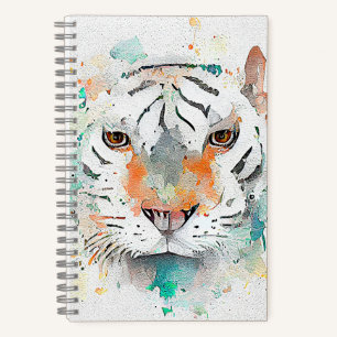 Tiger Wild Animal Nature Wasserfarben Malerei Notizbuch